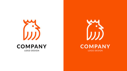 Simple rooster logo design vector