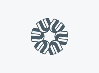 Geometric letter U logo vector pattern