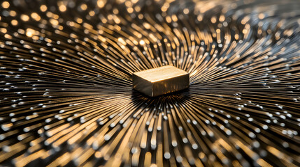 Obraz premium magnet surrounded by evenly spaced iron filings forming a classic dipole pattern 