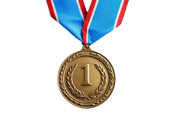 1 st golden medal isolated on white background