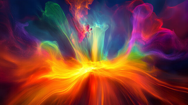 field visualization using digital particle simulations in vibrant colors 