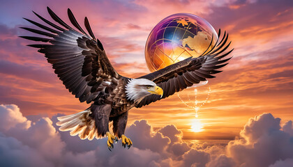 Obraz premium Grace and Power The Art of an Eagle in Flight 