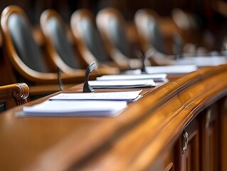 Documents on council chamber table