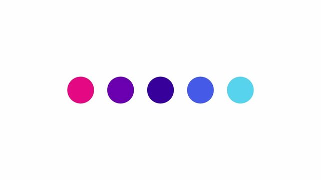 Dot loader with 5 color variant animations loop 