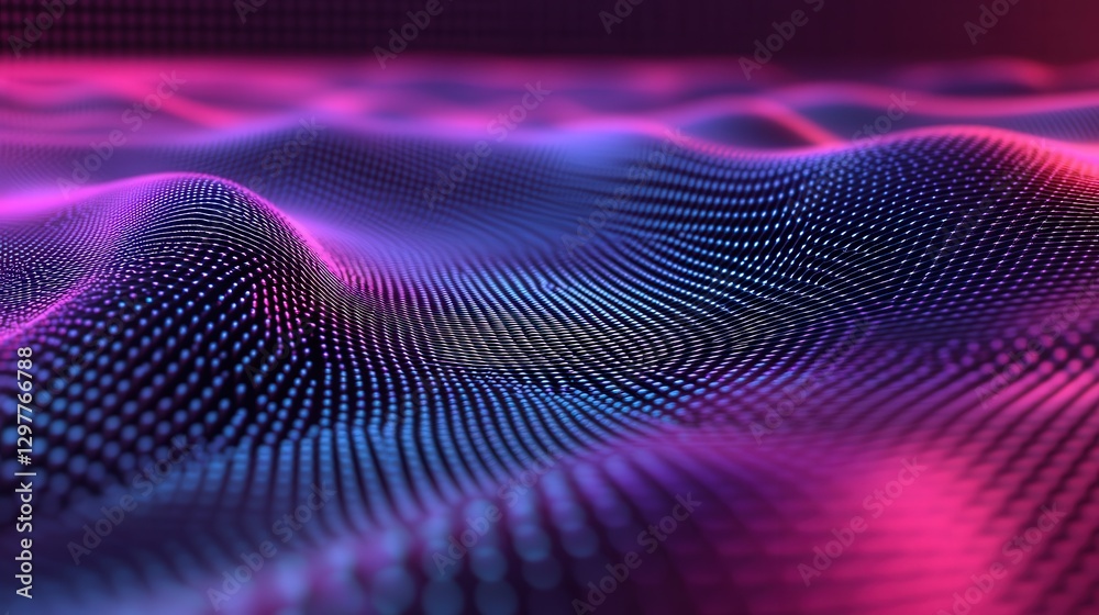 Poster holographic surface with a dynamic interplay of light and color, creating a mesmerizing, futuristic 