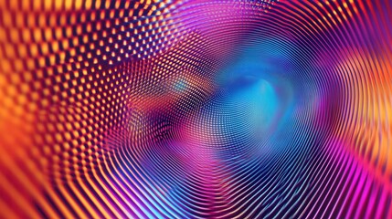 Obraz premium holographic surface with a dynamic interplay of light and color, creating a mesmerizing, futuristic abstract background.