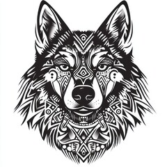 Obraz premium Ornate Wolf Head
