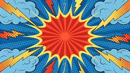 Naklejka premium Comic book explosion background