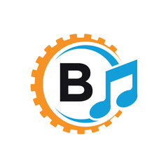 Industrial Logo combine with letter B vector template