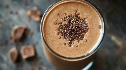 hormone-balancing smoothie with maca, flaxseeds, and almond butter.
