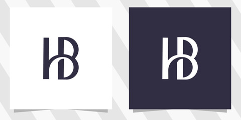 letter hb bh logo design vector