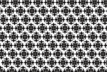 black and white seamless pattern, floral pattern
