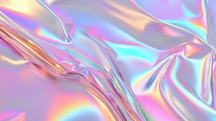 Fototapeta premium holographic foil with an ethereal pastel glow, capturing dynamic reflections in a soft metallic texture