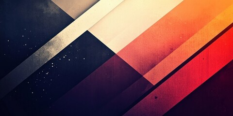 Geometric abstraction of warm and cool tones with texture