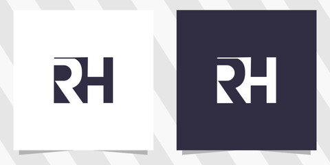 letter rh hr logo design