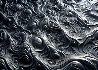 Abstract Metallic Swirls. A Futuristic 3D Render