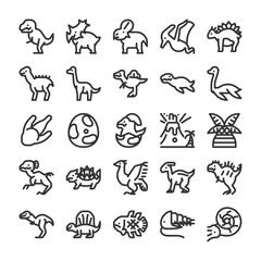 恐竜と古生物 アイコン セット