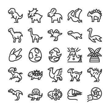 恐竜と古生物 アイコン セット