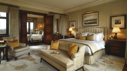 Elegant Bedroom Design with Upholstered Headboard