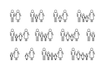 様々な家族構成を表したイメージイラスト