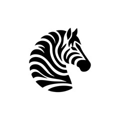 Minimalist Zebra Head Vector Art