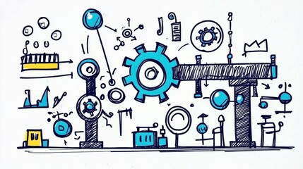 Obraz premium Concept of coding functions depicted through mechanical imagery.