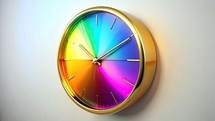 Double Exposure Clock Rainbow Gradient Luxury Minimalist Wall Clock Photography