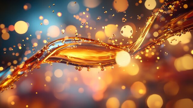 Golden cascade with shimmering lights, an abstract luxury design