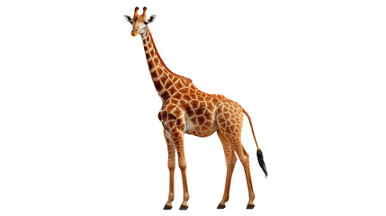 Naklejka premium Majestic Giraffe in African Savanna Wildlife Photography for Advertising and Editorial Use