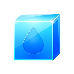 blue block with water drop icon