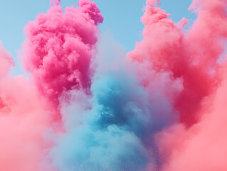 Fototapeta premium Vibrant smoke explosion outdoor festival photography colorful environment dynamic viewpoint creative concept