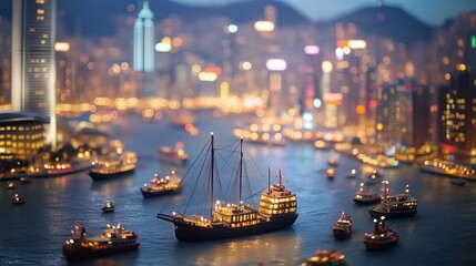 Night view of Victoria Harbour