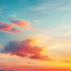 Fototapeta premium Vibrant sunset sky, colorful cloudscape.