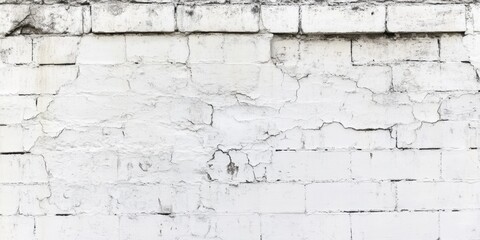 Fototapeta premium Weathered Brick Texture: A close-up shot of an aged and weathered brick wall with faded paint, showcasing texture and a rustic charm.