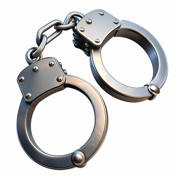 recommend clip art: close up handcuffs on white background