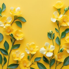 Fototapeta premium Women's Day yellow flowers on white background