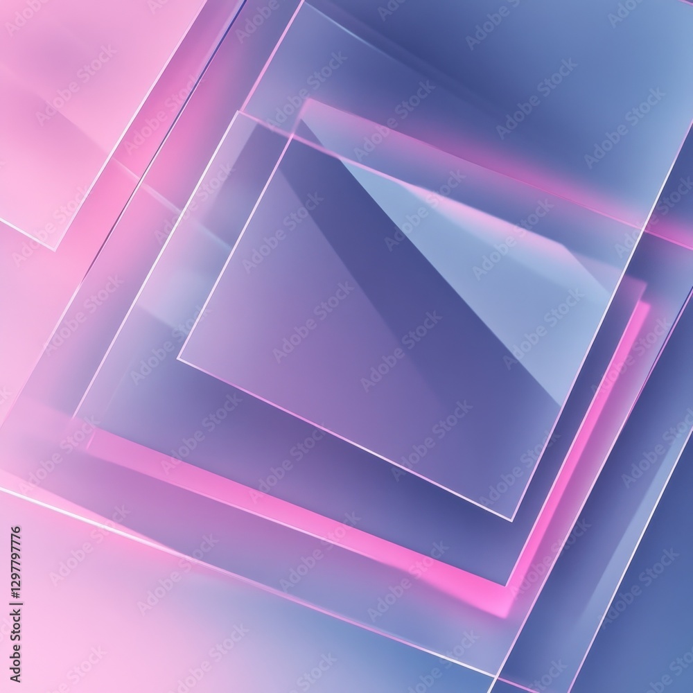 Aufkleber abstract geometric composition of light and shadow with soft pink and blue tones