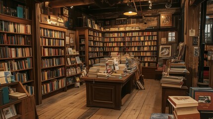 Fototapeta premium The quiet time filled with the fragrance of books in the house