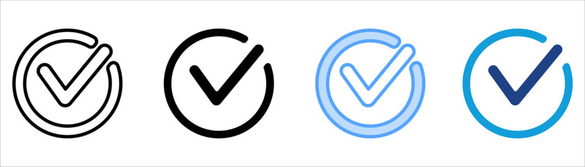 Checkmark Icon Set Multiple Style Collection