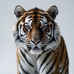 Fototapeta premium High-resolution, expertly lit, and sharply focused professional photograph of a majestic tiger, majestically posing in a powerful yet calm stance