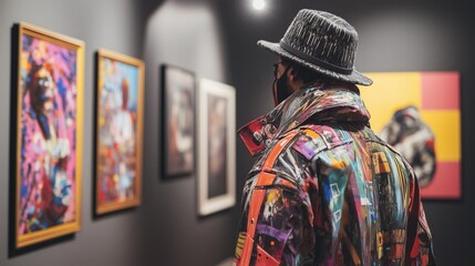 Obraz premium Fashion figures at art exhibitions
