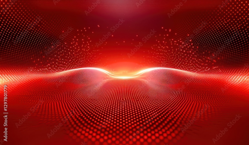 Poster red background with a red wave