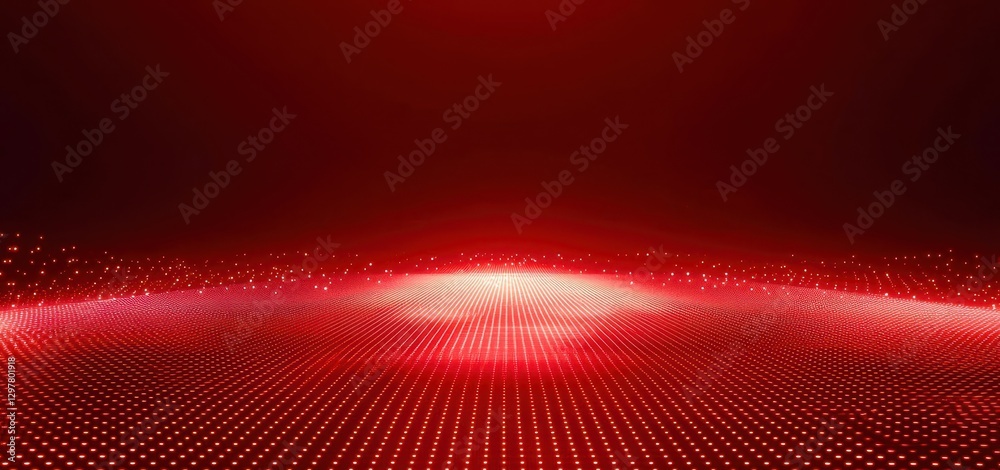 Poster red background with a red dot in the middle