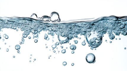A large body of water with many small bubbles floating on the surface