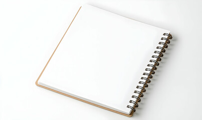 Blank Spiral Notebook on White Background for Creative Purposes