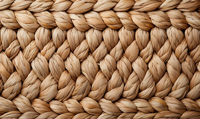 Natural Fiber Textured Background with Interwoven Braided Design
