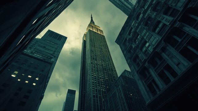 A low angle view of skyscrapers in New York City