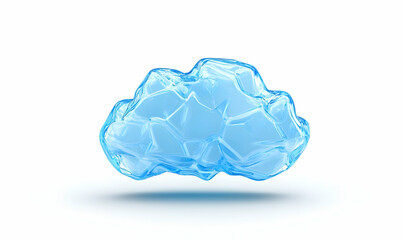 Stunning Transparent Ice Cloud on a White Background for Design Use