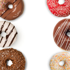 chocolate donuts isolated on white