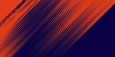 Fototapeta premium Abstract speed lines style orange color halftone banner design template modern arts